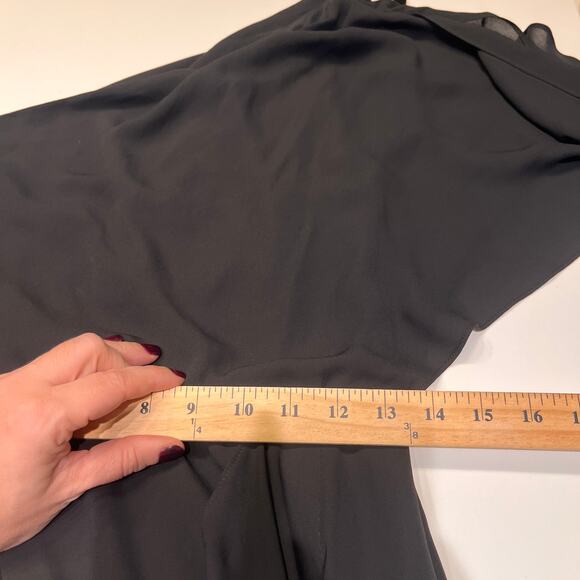 BCBGMaxAzria Black Chiffon One Shoulder Maxi Dress Sz 2 - Picture 8 of 9